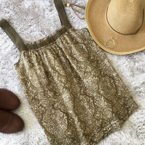 Michael Michael Kors Olive Green Damask Print Sz L